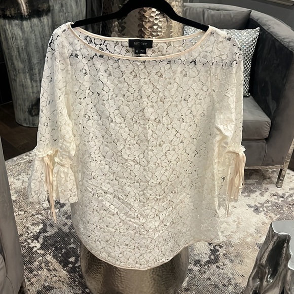 Karen Kane lace boho top ivory size xl summer perfect - Picture 16 of 17